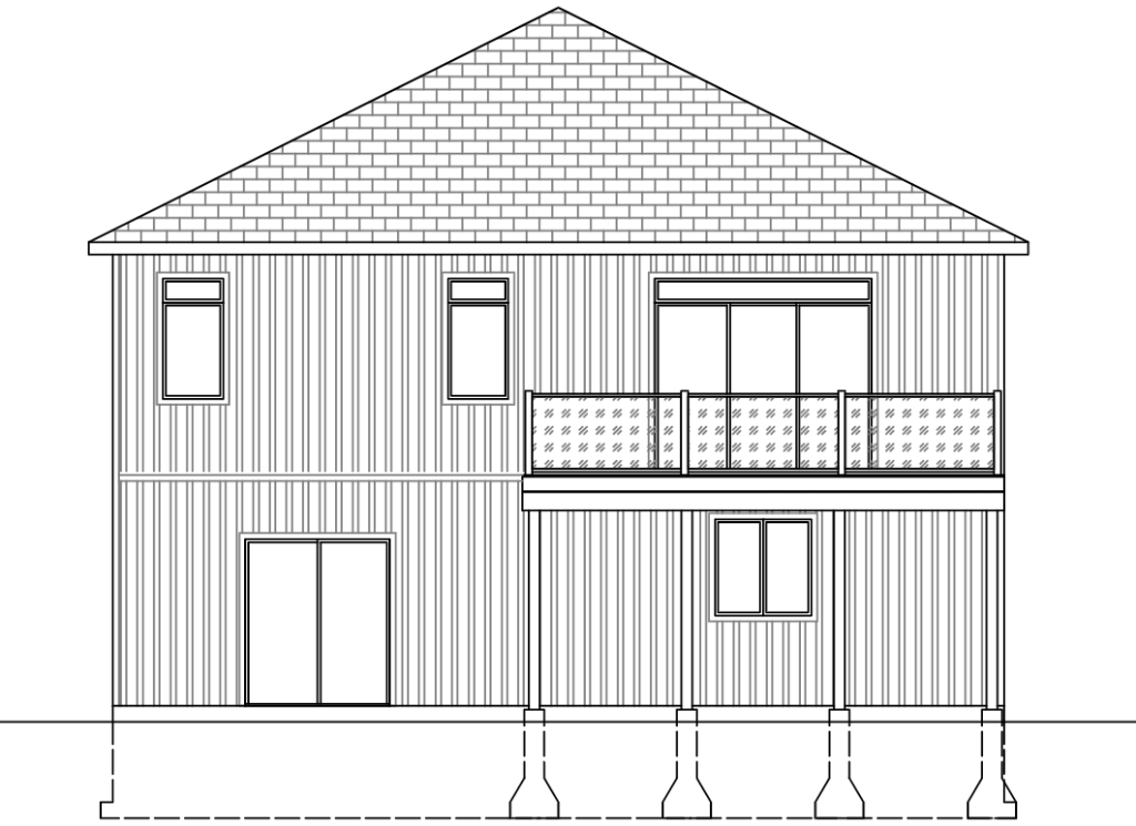 Architectural Rear Elevation Drawing